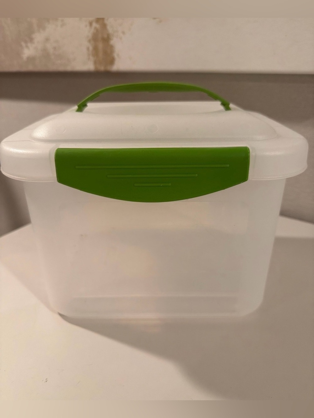 Sterilite Storage Container with Green Handle and Latch